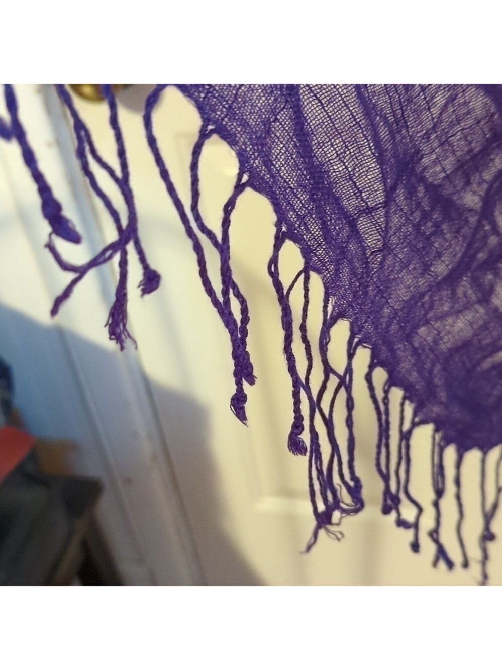Amethyst Purple Gauze Shoulder Wrap Scarf Lightweight - Picture 5 of 7